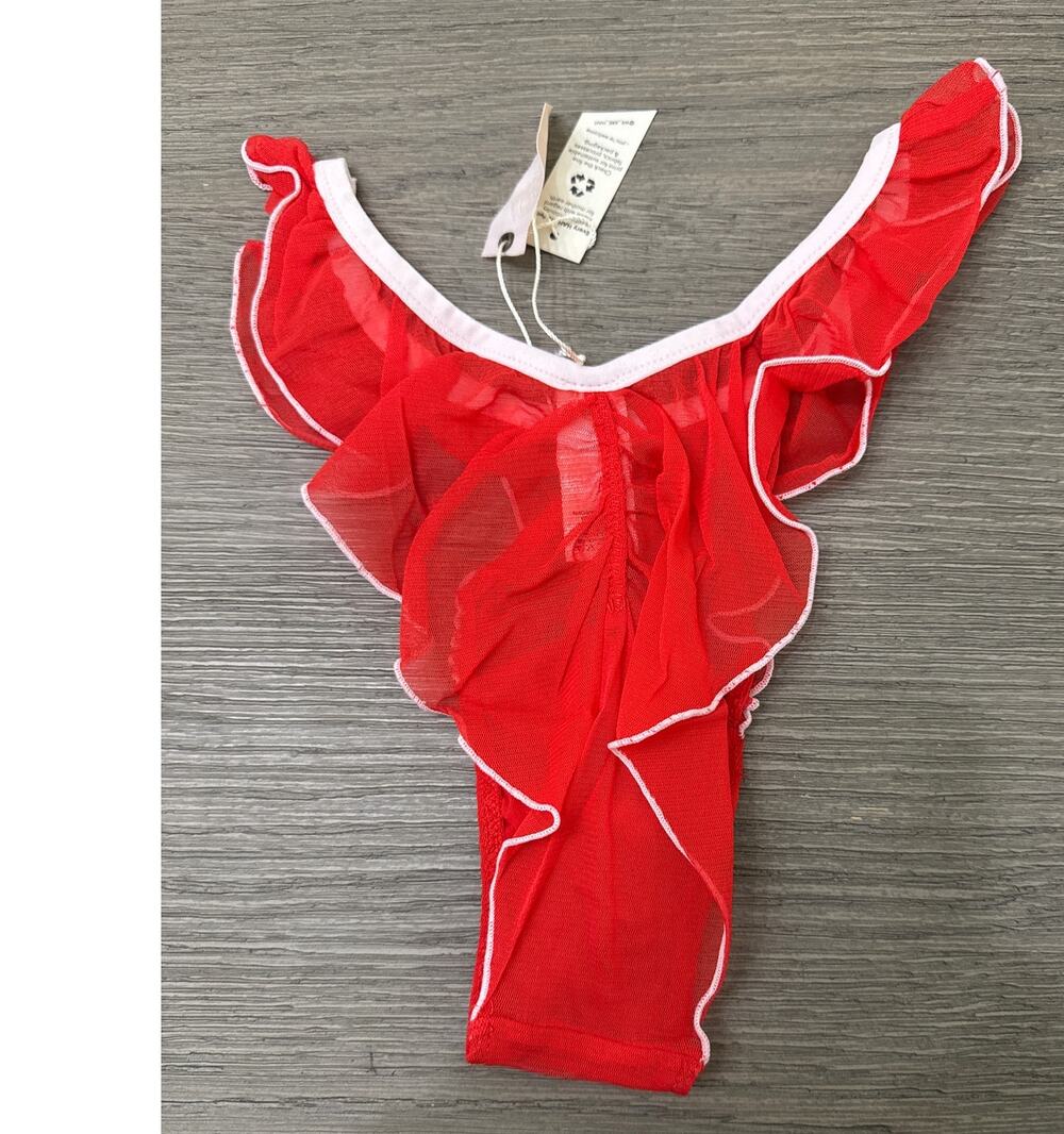 We Are HAH  Fly Girl Mesh Panty, Blood Orange, XS